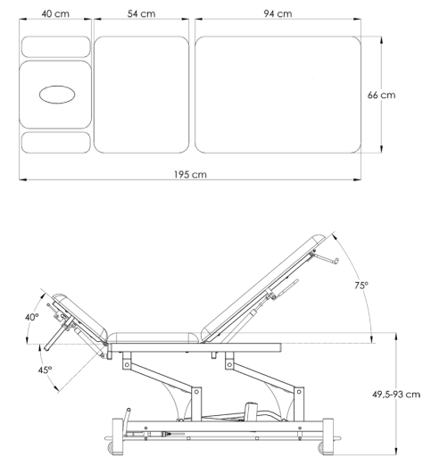 Table électrique 5 plans PROXIMA