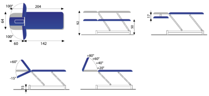 Table électrique 4 Plans Matisse Reverso Ferrox avec têtière réversible