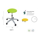 Tabouret S2611 circulaire base grise Ecopostural - Reglage - Elite Medicale