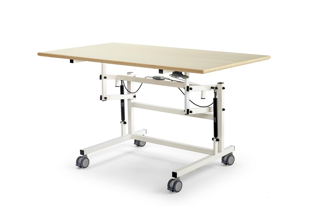 Table Ergothérapie 1 plateau fixe roulettes, réglable en hauteur 140x80cm