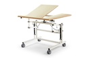 Table Ergothérapie 3 sections avec plateau central inclinable roulettes, réglable en hauteur,  90X70 cm