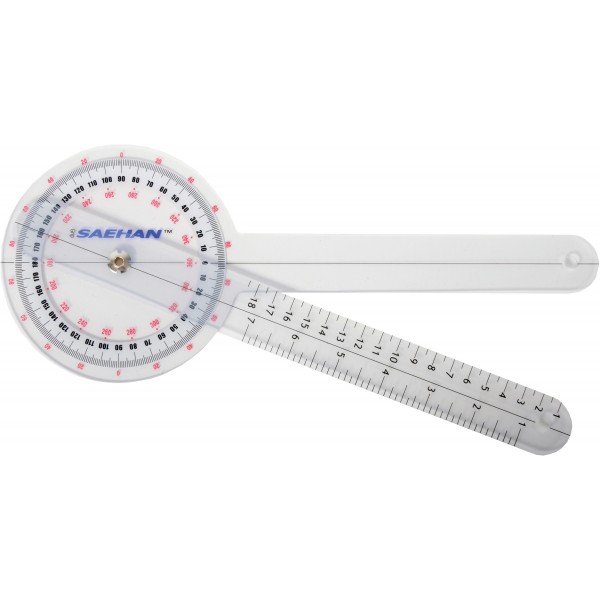 Goniomètre plastique transparent 30 cm - 0 à 360°