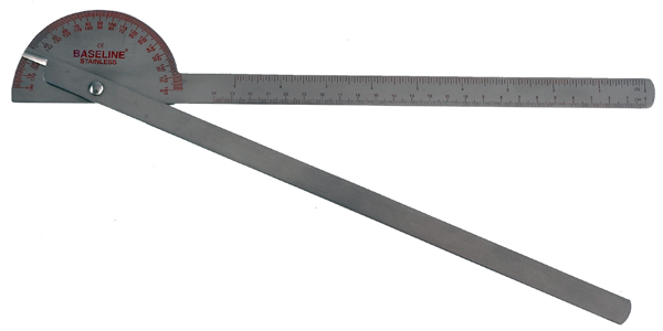 Goniomètre métal 35 cm - 0 à 180°