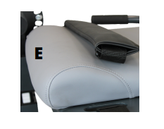 Option assise de sellerie avec creux poplité renforce fauteuil Kinexo