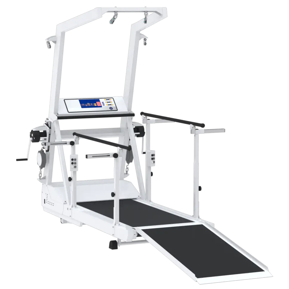 Tapis roulant avec harnais de délestage Neuro 260 TM rampe d'accès largeur accès Fauteuil 85 cm