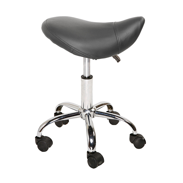 Tabouret a roulettes Naxos, assise selle couleur Dark Grey - Dark Grey