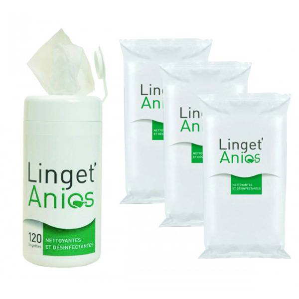Lingette désinfectante Anios  boite distributrice 3 x 120 lingettes