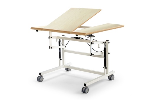 [EGARTC00002] Table Ergothérapie 3 sections avec plateau central inclinable roulettes, réglable en hauteur,  90X70 cm